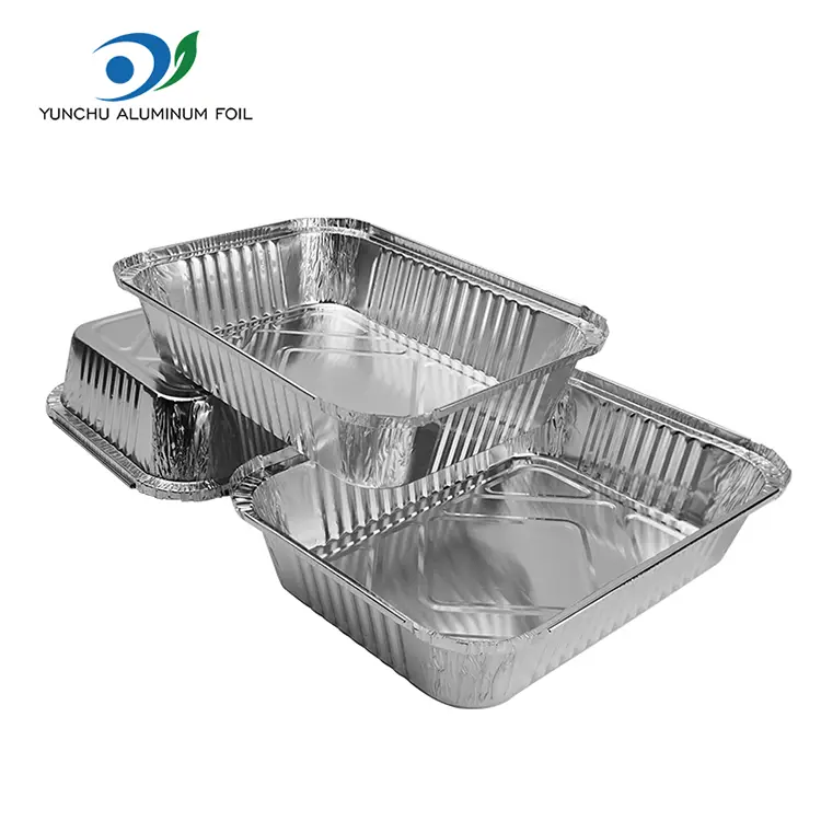 Rectangulum accipere, de barbecue Silver Aluminium Foil Containers Rectangulum accipere, de barbecue Silver Aluminium Foil Containers