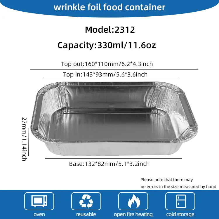 Rugam, liberum crasso Airlines Aluminium Foil Containers