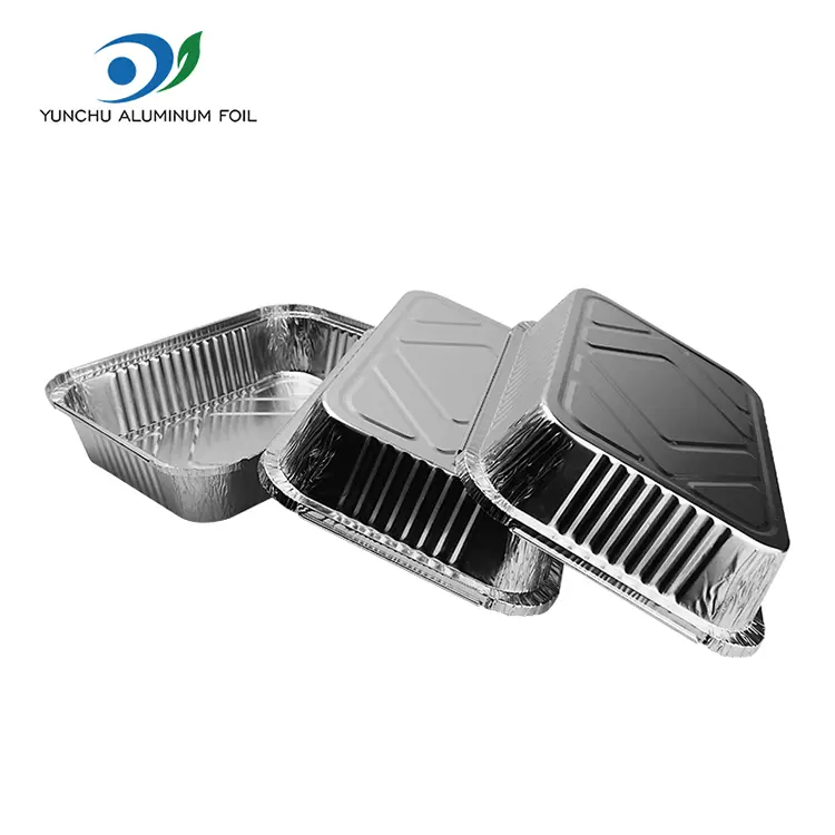 Rectangulum accipere, de barbecue Silver Aluminium Foil Containers