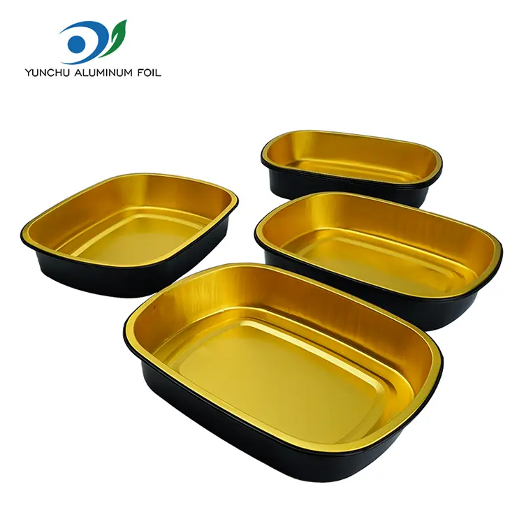 PROMPTU Nigrum Aurum Pistoria Tray rectangulum Aluminium Foil Containers