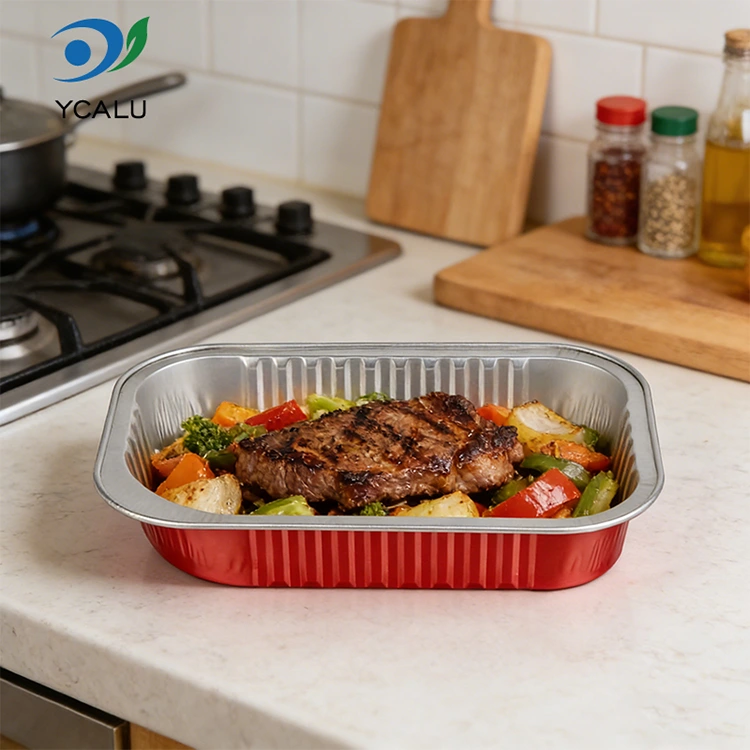 Sigillum rubeum quadratum Aluminium Foil Containers disposable obsonare