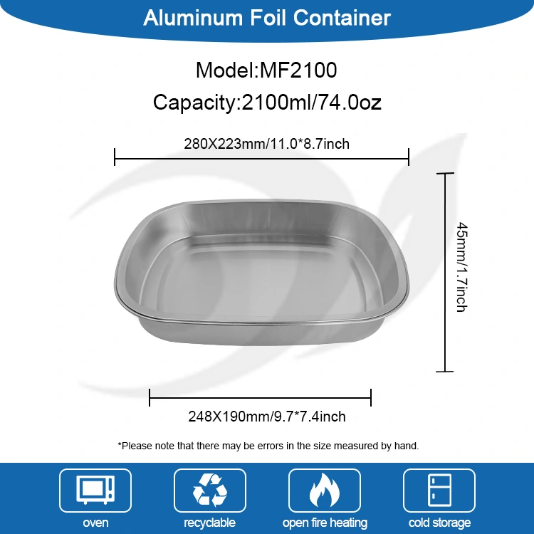 PROMPTU Catering Takeaway Argentum Square Aluminium Foil Containers