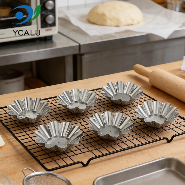 Chrysanthemum Ovum Tart Tray Argentum Aluminium Foil Food Containers