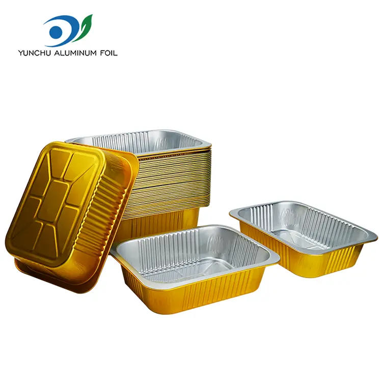 PROMPTU rectangulum metus Takeaway Silver Aluminium Foil Containers PROMPTU rectangulum metus Takeaway Silver Aluminium Foil Containers