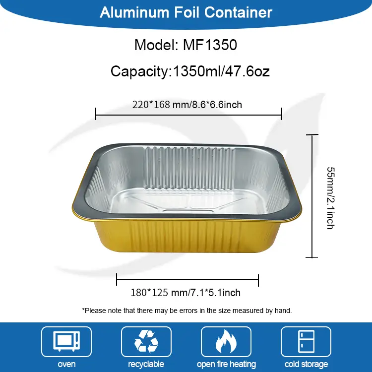 PROMPTU rectangulum metus Takeaway Silver Aluminium Foil Containers