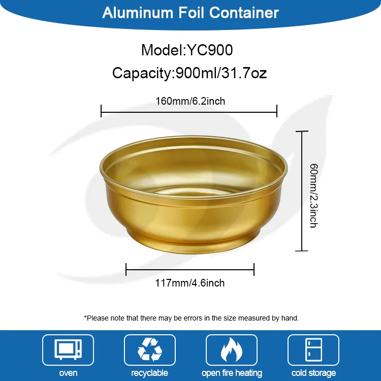 Cratera magna capacitas aurea Aluminium Foil