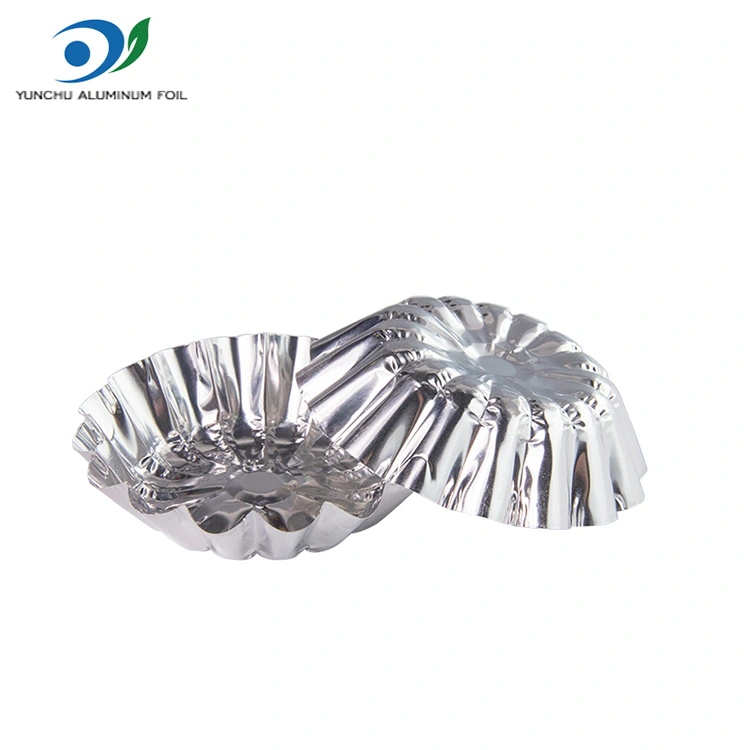 Ovum Tarts sunt coxit in aere Fryer Silver Aluminium Foil Cibus continens