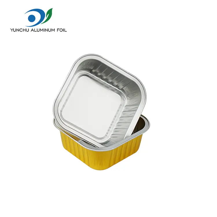 Food Grade Smooth Square Aluminium Foil Containers Food Grade Smooth Square Aluminium Foil Containers