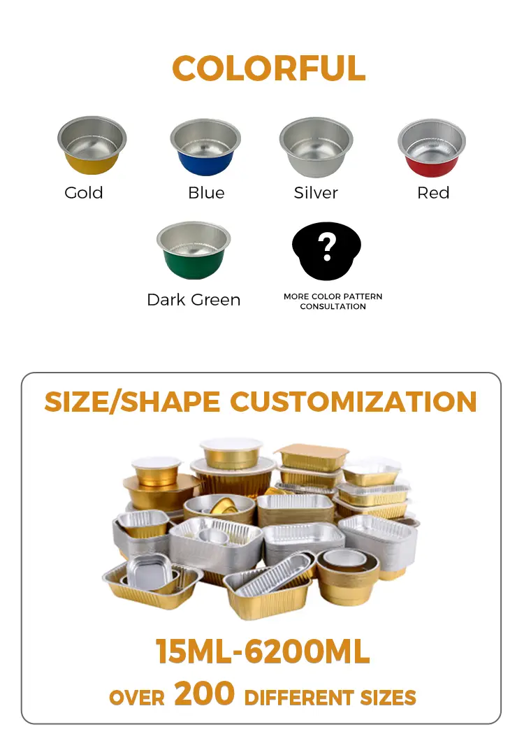 Round baking Smoothwall Aluminum Foil Containers