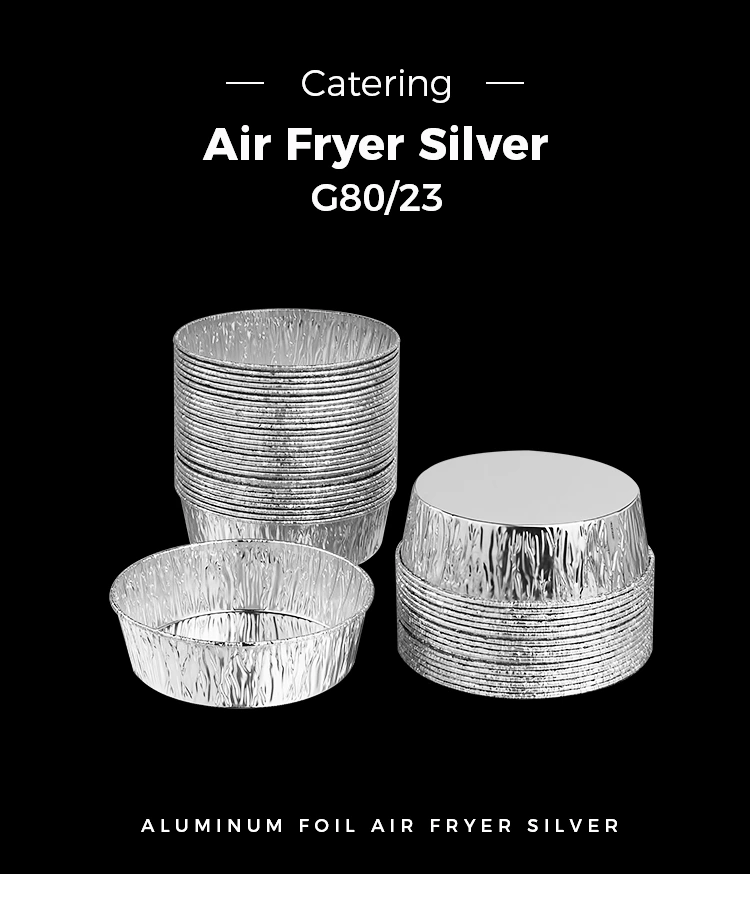 Disposable Baking Air Fryer Silver Aluminum Foil Food Containers