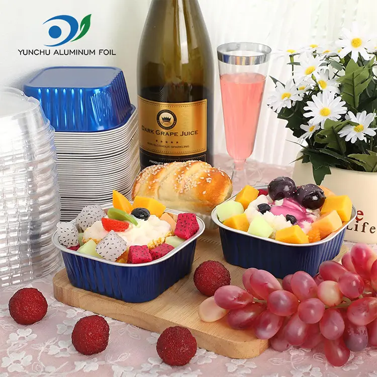 Food Grade Smooth Square Aluminum Foil Containers
