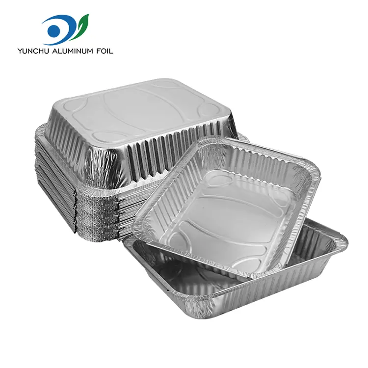 Magna-capacity barbecue laminis argentum Aluminium Foil Containers