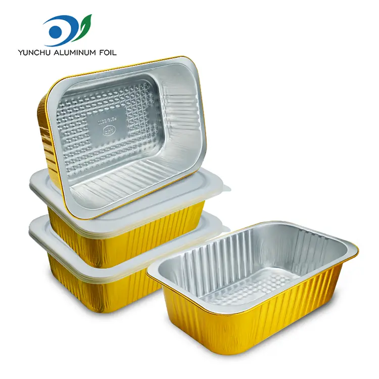 Magna facultatem rectangulum Aurum Aluminium Foil Containers