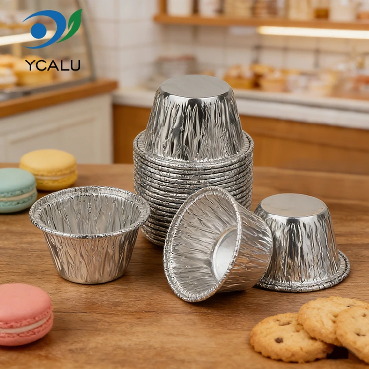 Unum tempus parvum placentae rotundae aeris fryer Argenti Aluminium Foil Food Containers