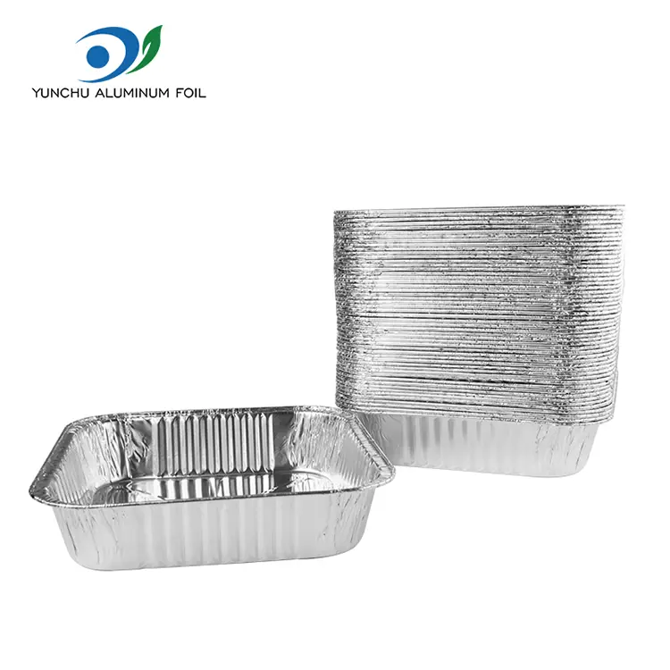 Square Aluminium Foil Takeaway Containers For Food packaging and Catering
