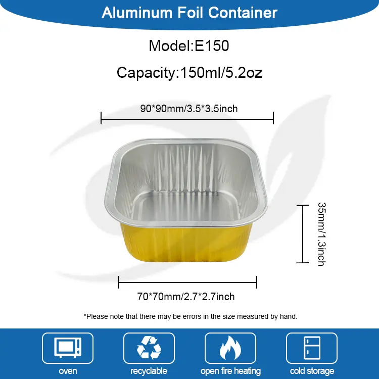 Quadratum pistoria smoothwall Aluminium Foil Containers