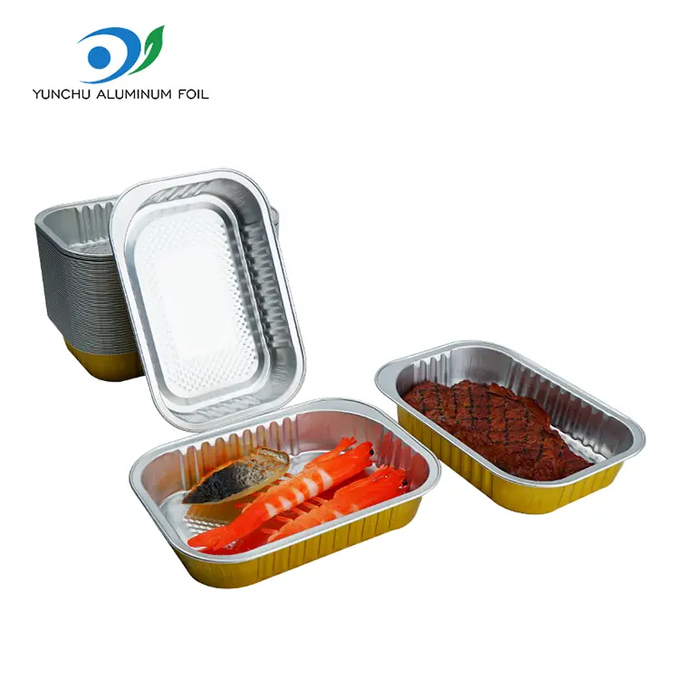 Quadratum Takeaway Dining Golden Aluminium Foil Containers