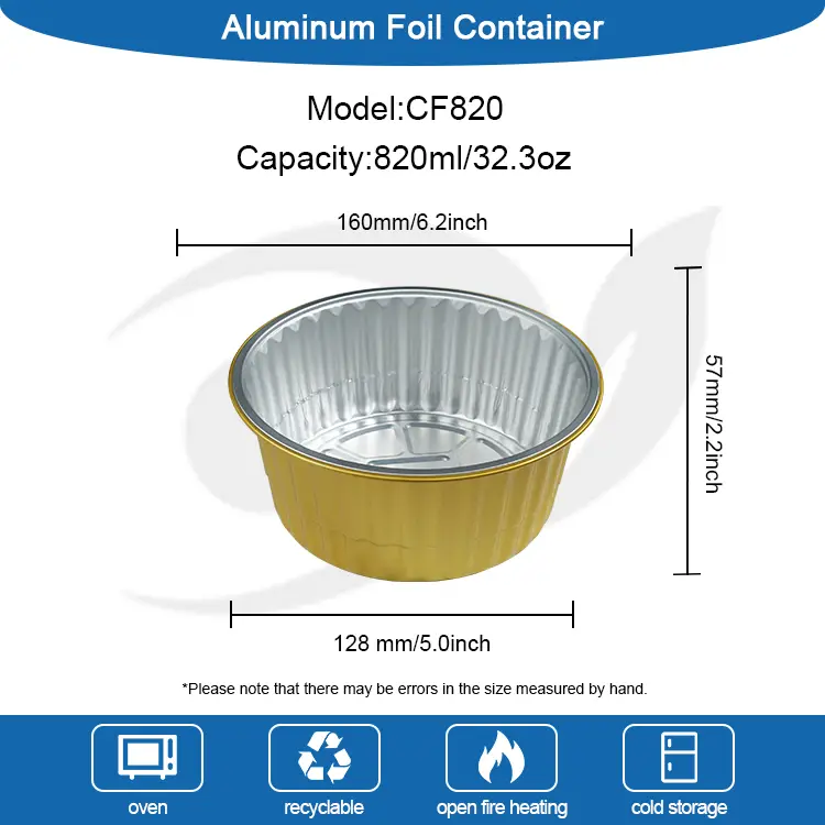 Takeaway Dining Golden per Aluminium Foil Containers